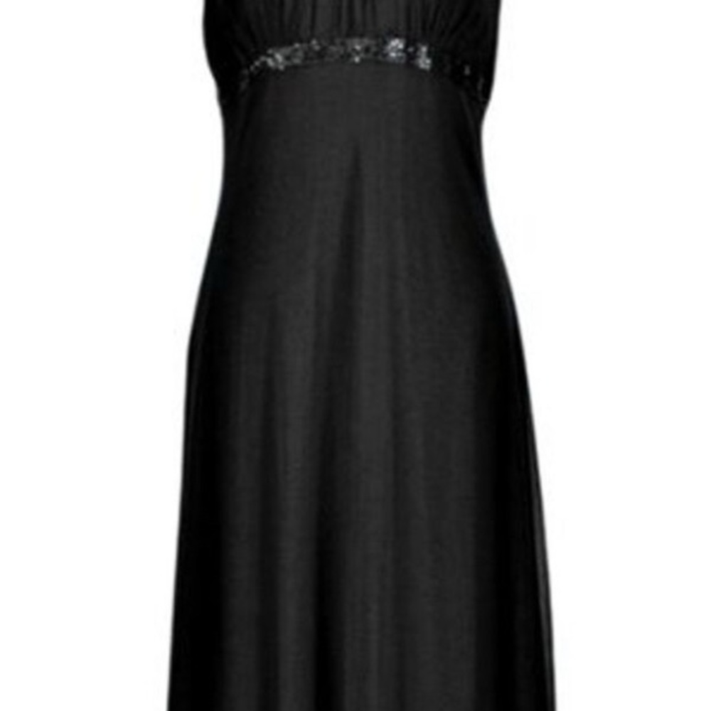 Elegant Beaded Black Evening Dress